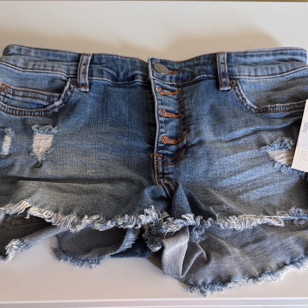 Billabong Blue Distressed Jean Shorts